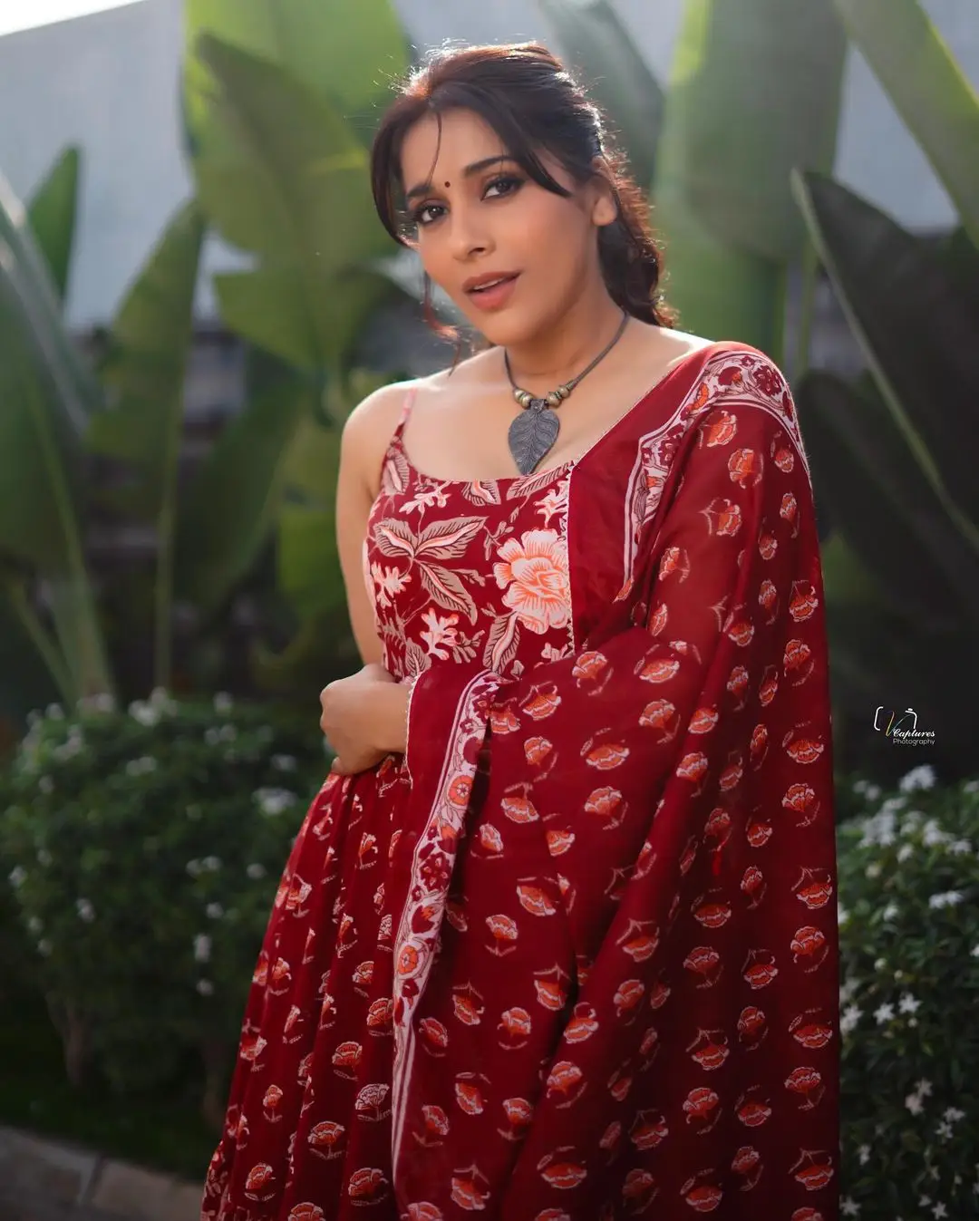 Rashmi Gautam In Sleeveless Maroon Gown